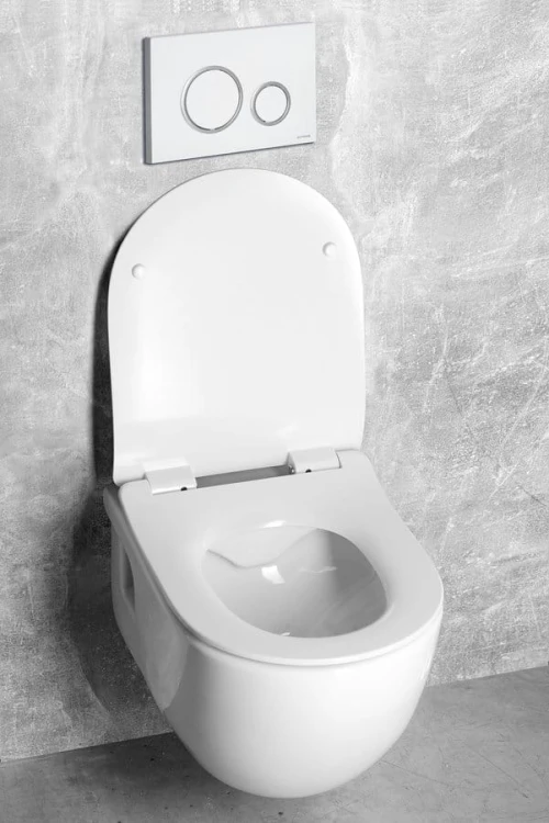 BRILLA WC wiszące Rimless, ze stelażem podtynkowym i przyciskiem Schwab, biały #4