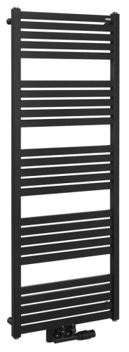 GRUNT grzejnik łazienkowy 500x1330 mm, podłączenie centralne, czarny mat
