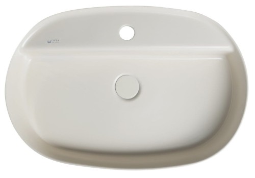 INFINITY OVAL umywalka ceramiczna nablatowa, 60x40cm, ivory #2