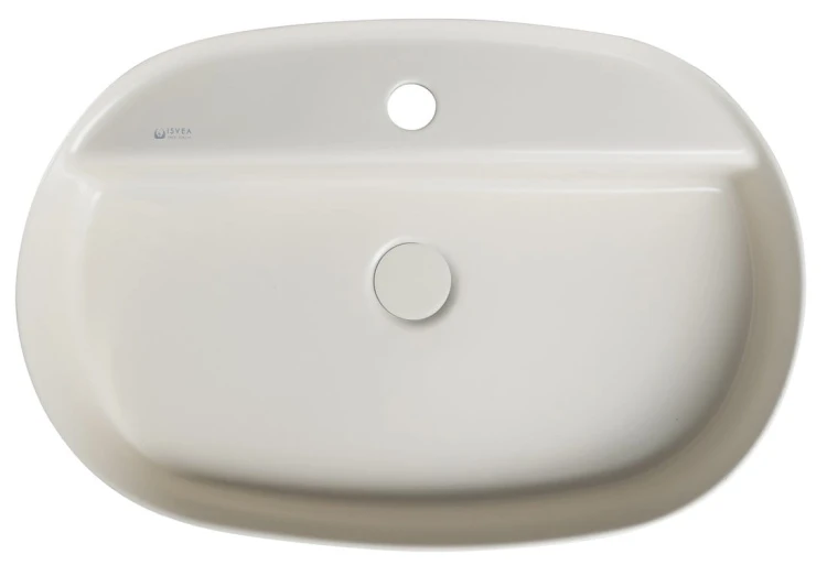 INFINITY OVAL umywalka ceramiczna nablatowa, 60x40cm, ivory #2