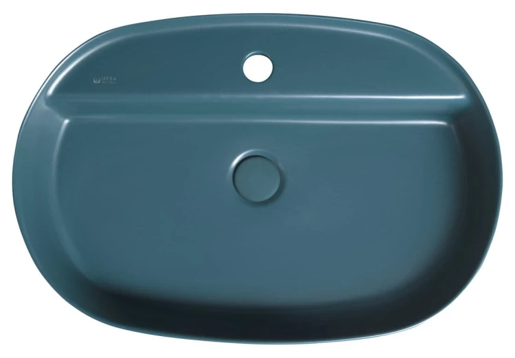 INFINITY OVAL umywalka ceramiczna nablatowa, 60x40cm, petrol mat #2