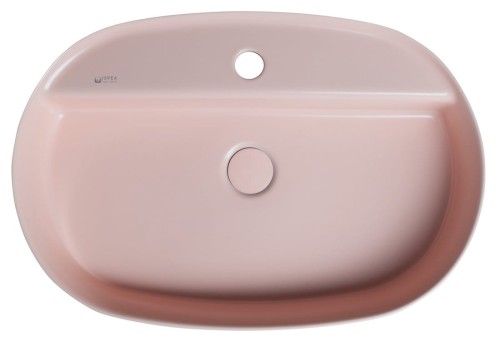 INFINITY OVAL umywalka ceramiczna nablatowa, 60x40cm, salmon #2