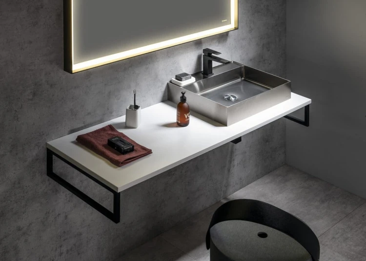 PLATO blat Rockstone 1100x24x500mm, biały mat