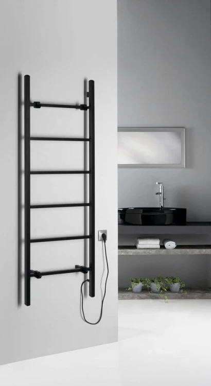 BARBO elektryczna suszarka na ręczniki, kwadratowa, 600x1600mm, 160 W, czarny mat #3