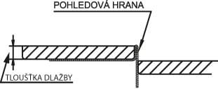 Listwa spadkowa lewa, wysokość 12mm, długość 1000mm, stal nierdzewna mat #7