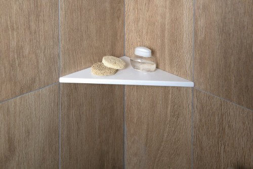 ABELINE półka narożna Rockstone 200x200mm, biały mat #2