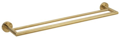 X-ROUND GOLD wieszak na ręczniki podwójny 600mm, złoto mat