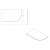 Rysunek techniczny - PULSE blat Rockstone 757x12x462mm, lewy, biały mat