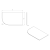 Rysunek techniczny - PULSE blat Rockstone 757x12x462mm, prawy, biały mat