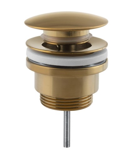 Odpływ umywalkowy 5/4", klik-klak, duży korek, 10-55mm, złoto mat