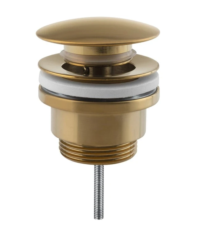 Odpływ umywalkowy 5/4", klik-klak, duży korek, 10-55mm, złoto mat