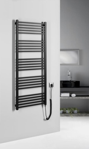 METRO-E grzejnik łazienkowi elektryczny 500x1340mm, 500 W, czarny mat #2
