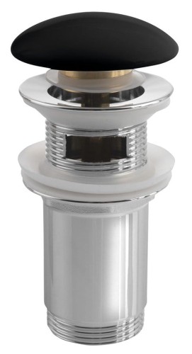 Korek umywalkowy 5/4“, klik-klak, grzybek ceramiczny, 10-50mm, czarny mat