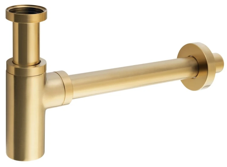 Syfon umywalkowy 5/4", odpływ 32mm, złoto mat