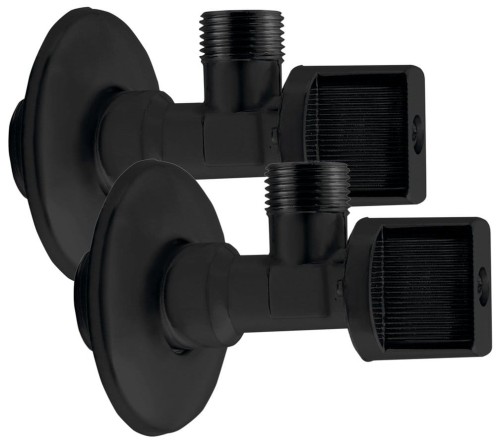 Kątowy zawór kulowy 1/2"x3/8”, para, czarny mat