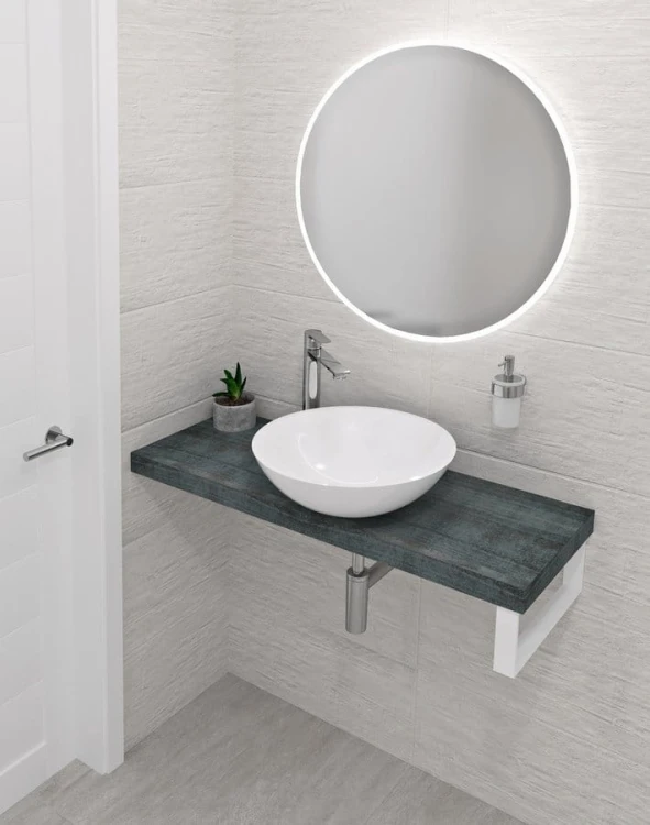 AVICE blat pod umywalkę 90x36cm, grubość 5cm, Aquamarine