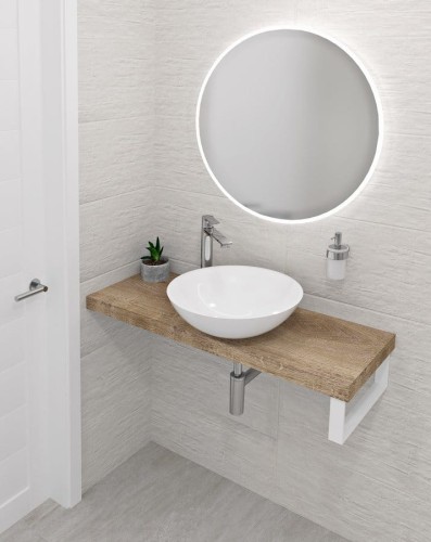 AVICE blat pod umywalkę 100x36cm, grubość 5cm, dąb Rover