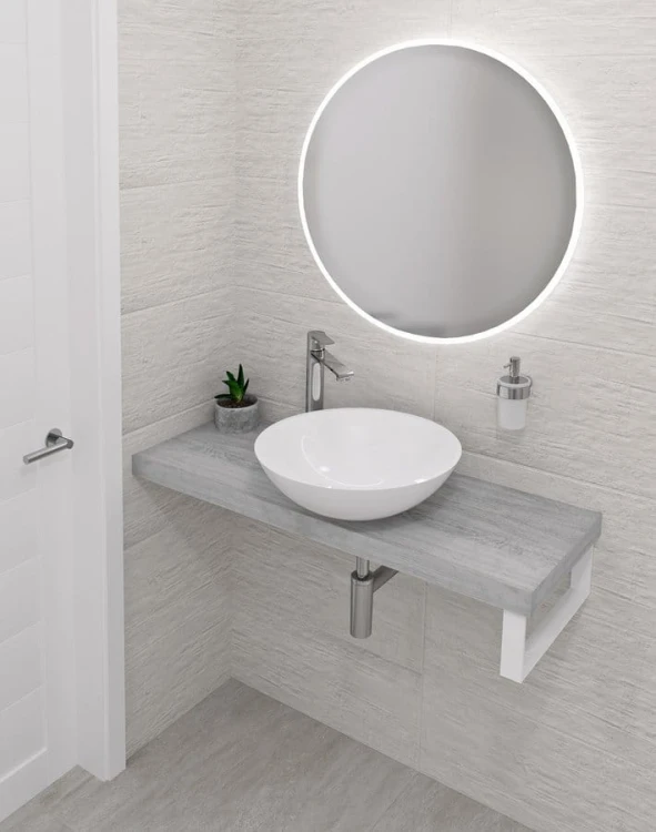 AVICE blat pod umywalkę 150x36cm, grubość 5cm, dąb starobiały