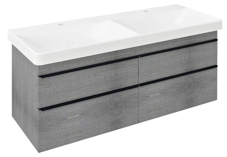 SITIA szafka umywalkowa 116x50x44,2cm, 4 szuflady, dąb srebrny