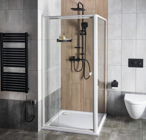 AMICO drzwi prysznicowe zawiasowe 1040-1220x1850mm, szkło czyste #2