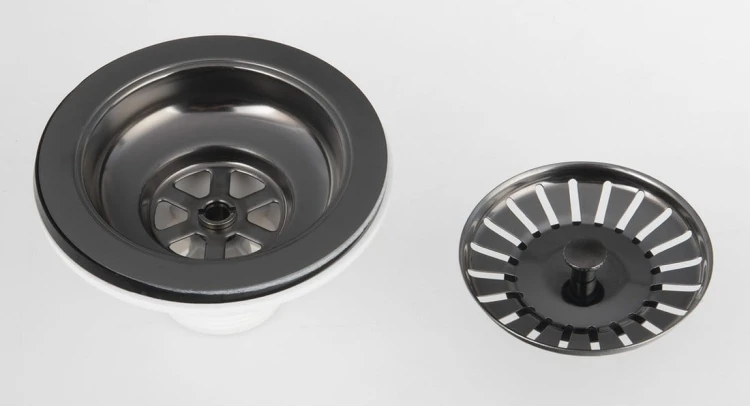 Odpływ zlewozmywakowy 6/4", stal nerdzewna, gun metal #2