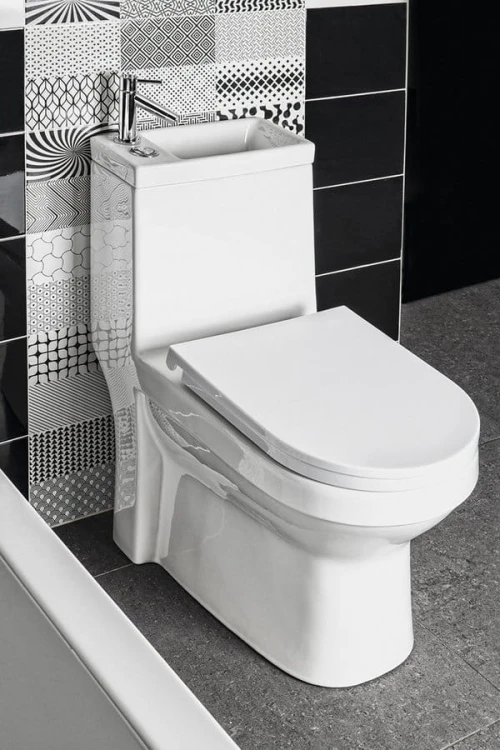 HYGIE kompakt WC z umywalką , odpływ poziomy/pionowy, biały #3