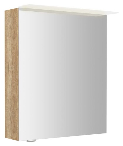 LINEX szafka z lustrem, oświetlenie LED, 60x70x15cm, lewa/prawa, dąb Alabama