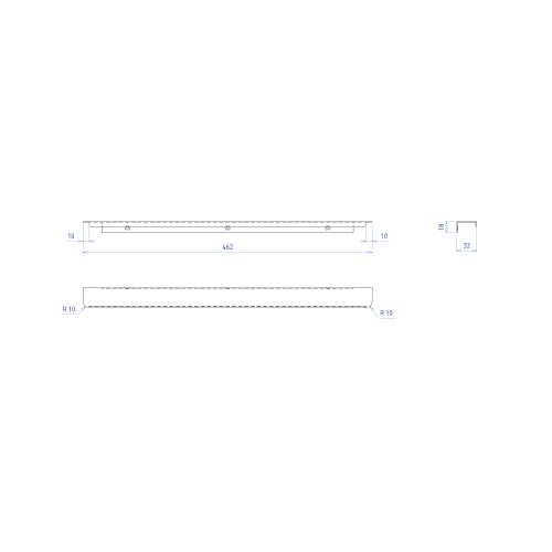 Rysunek techniczny - SITIA uchwyt 462mm, czarny mat