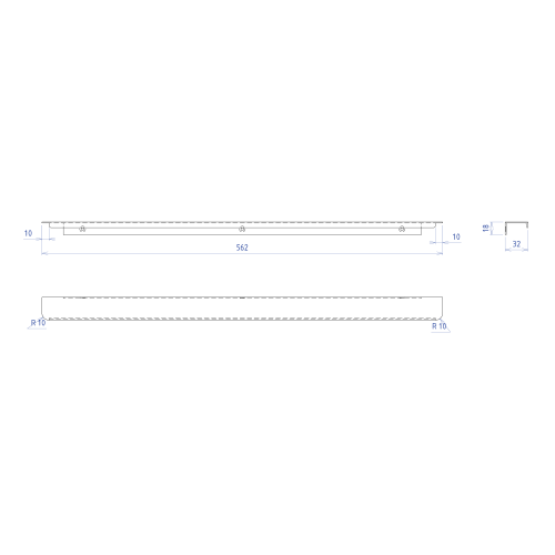 Rysunek techniczny - SITIA uchwyt 562mm, czarny mat