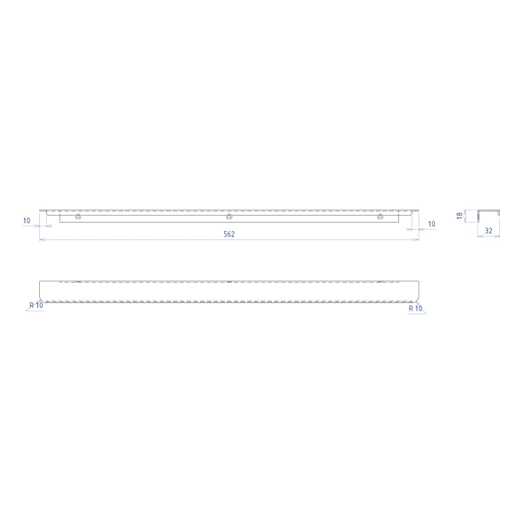 Rysunek techniczny - SITIA uchwyt 562mm, czarny mat
