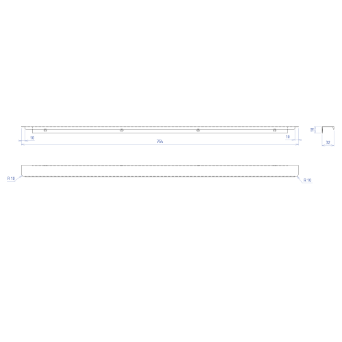 Rysunek techniczny - SITIA uchwyt 754mm, biały mat