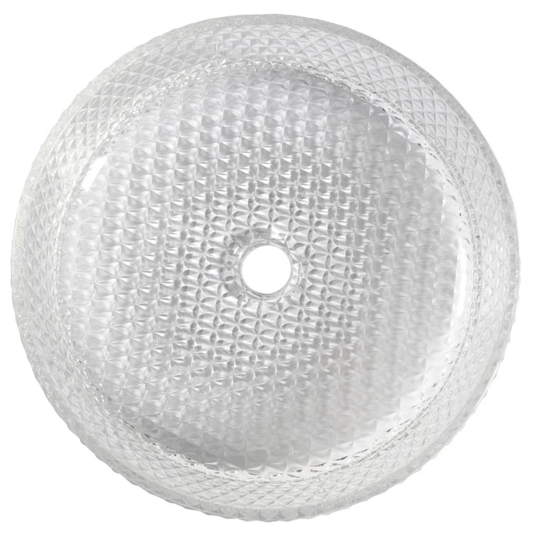 MARAGUA grawerowana szklana umywalka nablatowa średnica 39,5cm, czysty #2