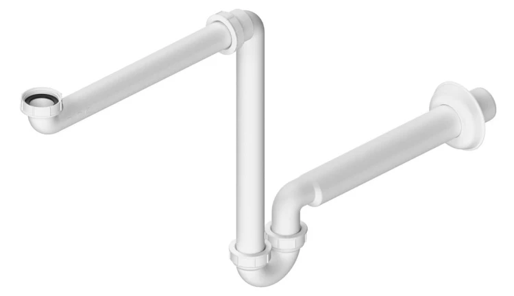 Syfon umywalkowy zajmujący mało miejsca 5/4", DN32, biały