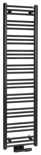 ALBRECHT grzejnik 400x1570 mm, podłączenie środkowe, czarny mat