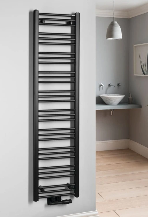 ALBRECHT grzejnik 400x1570 mm, podłączenie środkowe, czarny mat #2