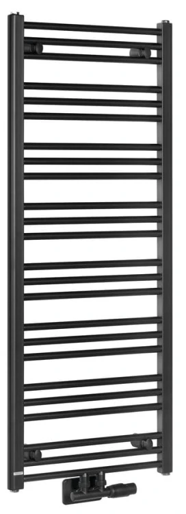 ALBRECHT grzejnik 500x1250 mm, podłączenie środkowe, czarny mat
