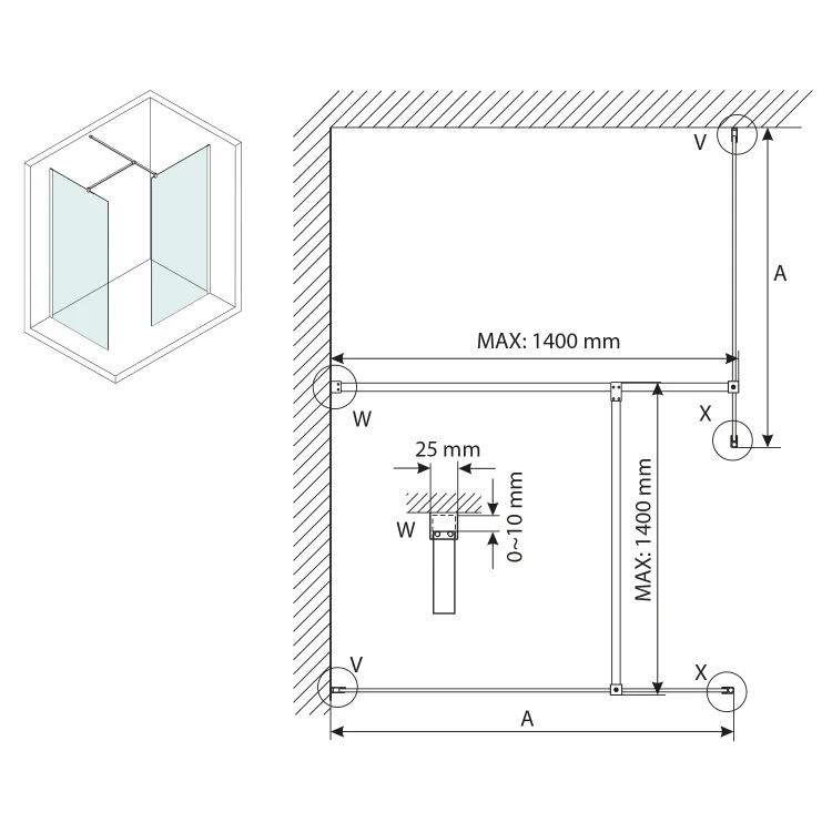 Rysunek techniczny - VARIO szkło nordic 1400x2000mm #3