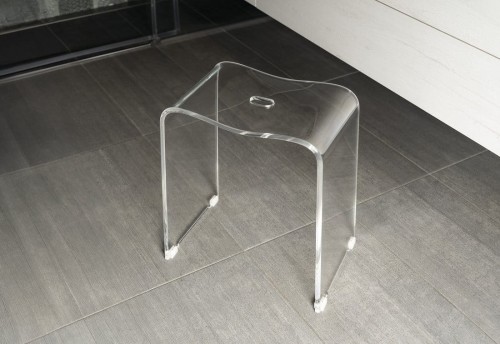 TRENDY taboret łazienkowy 40x48x27,5cm, przezroczysty #2