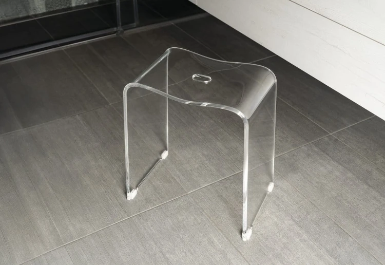 TRENDY taboret łazienkowy 40x48x27,5cm, przezroczysty #2