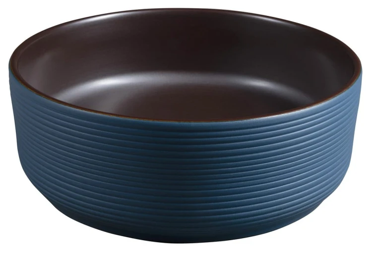 PRIORI umywalka ceramiczna nablatowa Ø 41 cm, brązowy/niebieski #4