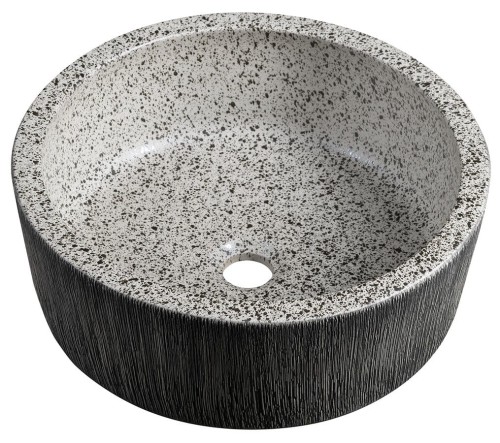 PRIORI umywalka ceramiczna nablatowa, średnica 41cm, granit