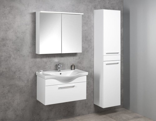 KAWA STRIP szafka z lustrem, oświetlenie LED 80x70x22cm, biały #2