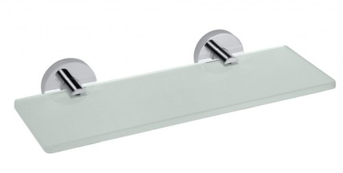 X-ROUND E półka szklana 300x130mm, szkło mleczne, chrom