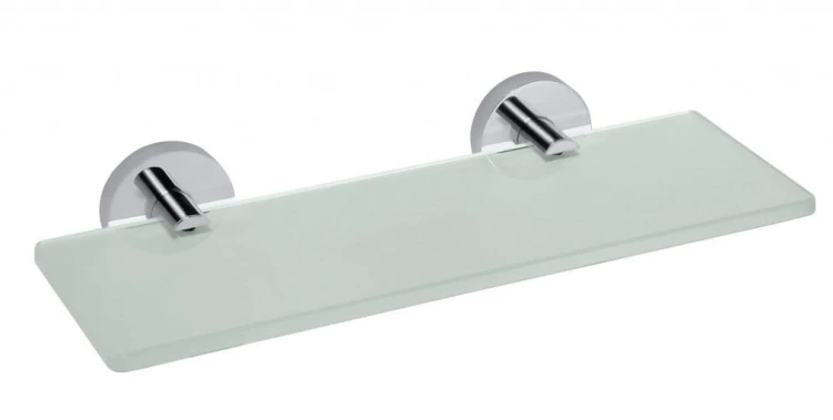 X-ROUND E półka szklana 300x130mm, szkło mleczne, chrom