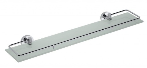 X-ROUND E półka szklana ze składanym drążkiem 600x130mm, szkło mleczne, chrom