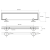Rysunek techniczny - X-ROUND E półka szklana ze składanym drążkiem 600x130mm, szkło mleczne, chrom