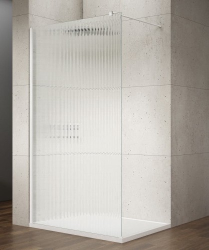 VARIO WHITE jednoczęściowa kabina prysznicowa Walk-In, montaż przy ścianie, szkło nordic, 1100 mm