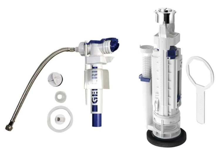 Mechanizm spłukujący z DUAL przyciskiem, napełnianie od dołu 3/8", chrom