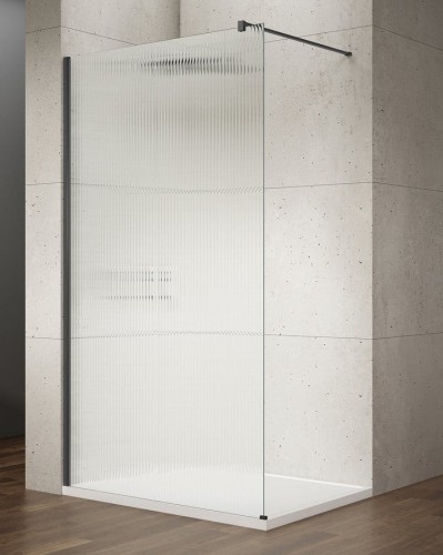 VARIO BLACK jednoczęściowa kabina prysznicowa Walk-In, montaż przy ścianie, szkło nordic, 700 mm