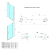 Rysunek techniczny - LORO drzwi prysznicowe z częścią stałą 1200mm, szkło czyste #2